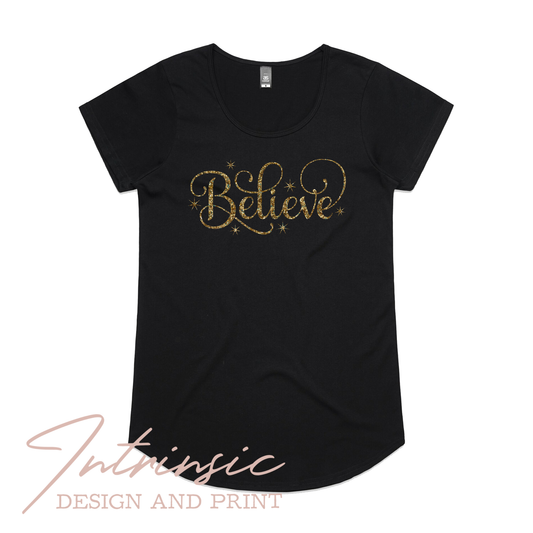 Believe - Glitter print