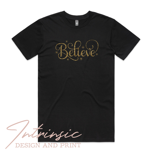 Believe - Glitter print unisex