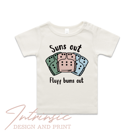 Fluff bums out - solid colour nappy tee