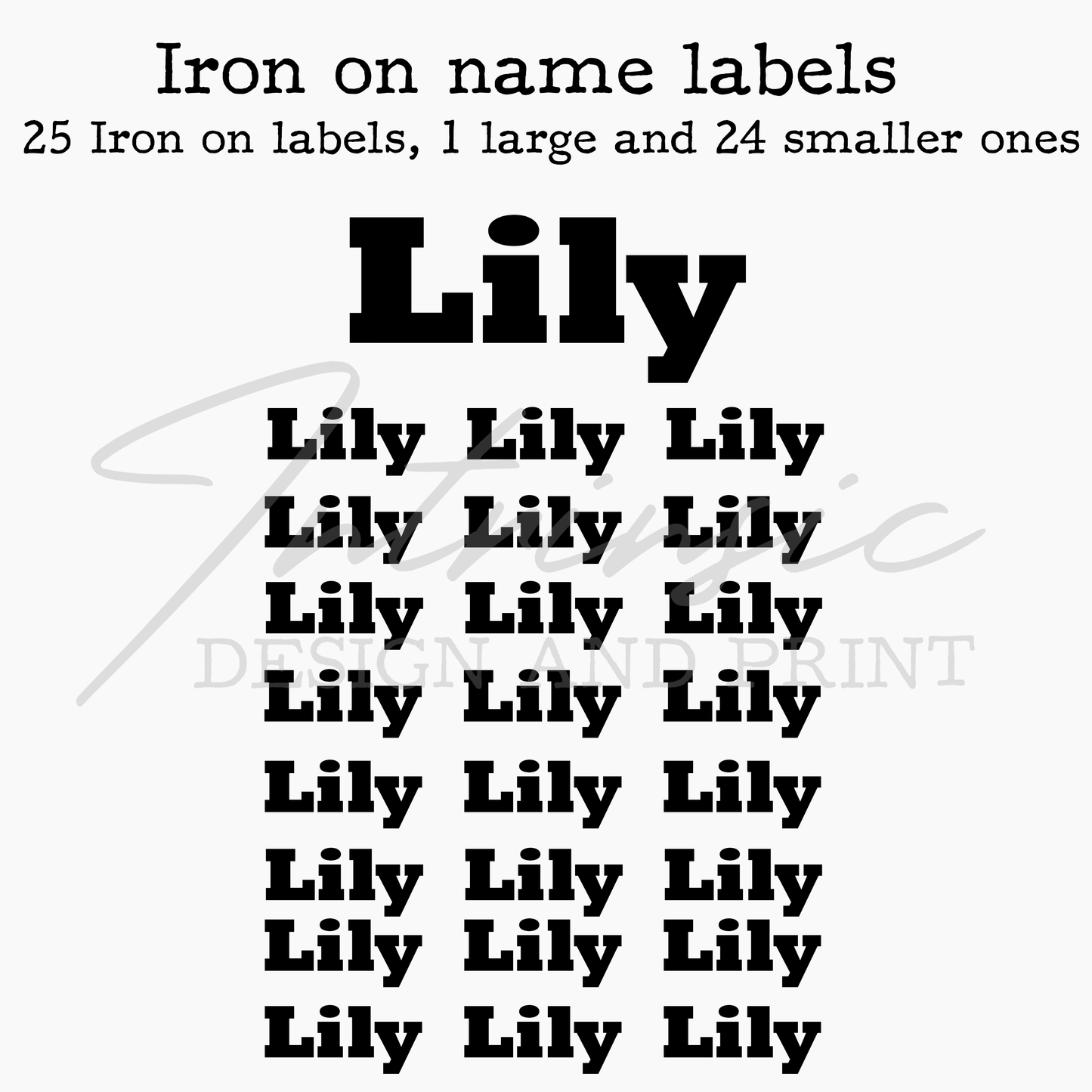 Iron on labels