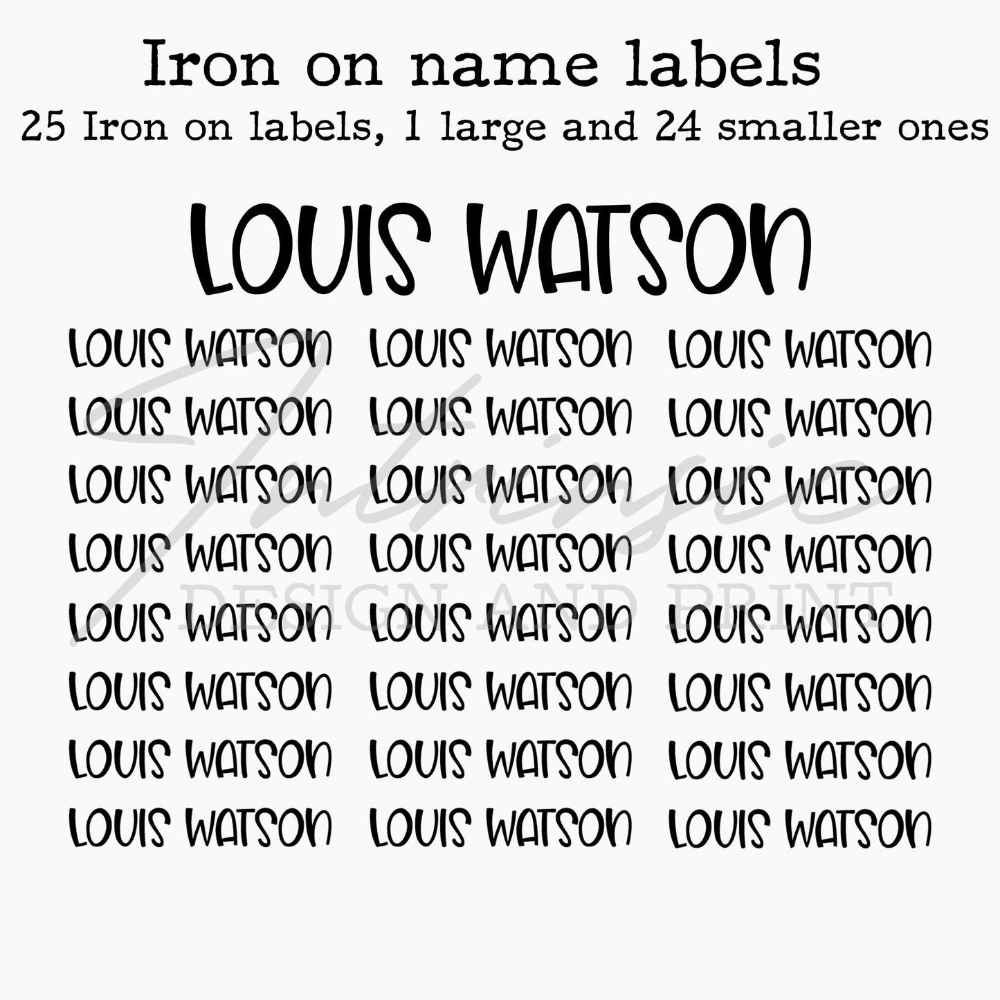 Iron on labels